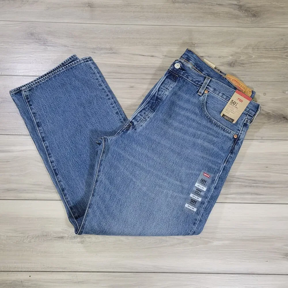 Levi's 501 Jeans Men's 42X30 Light Wash New 005013306